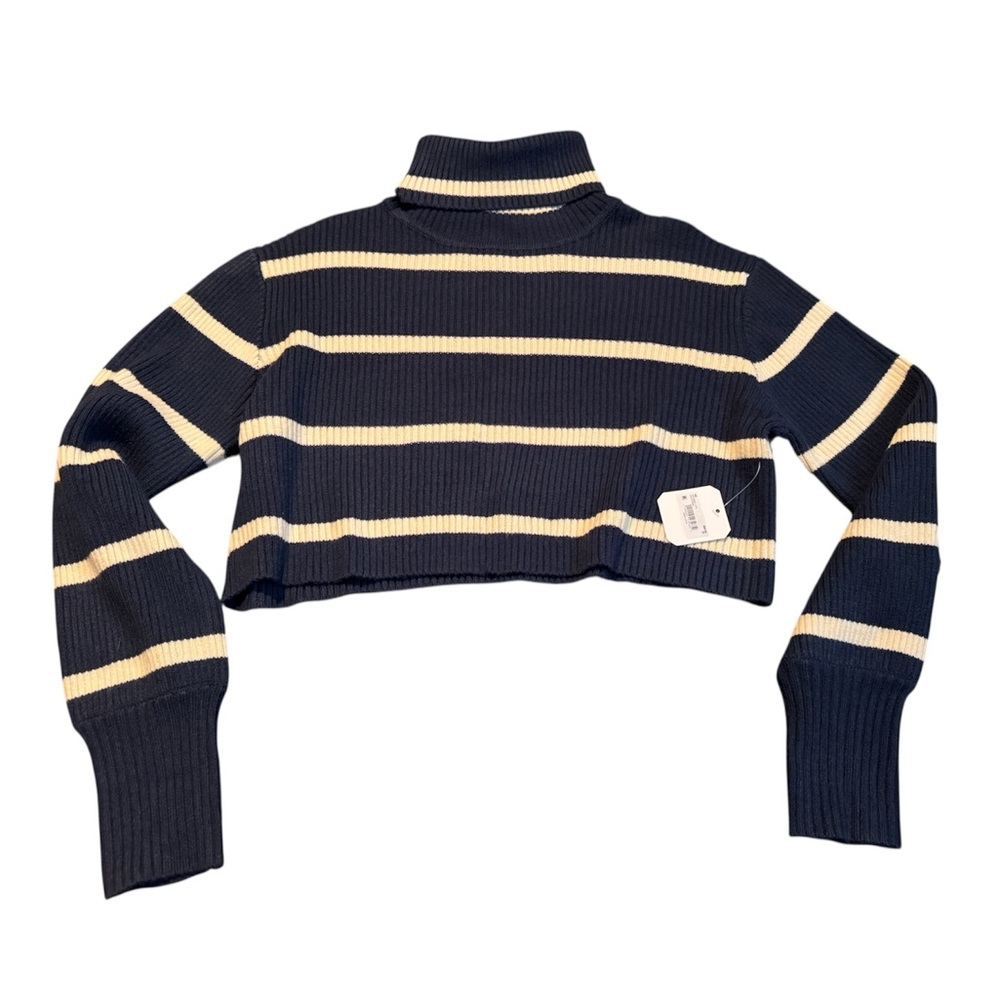 New Altar'd State Navy and Cream Knit Sweater
